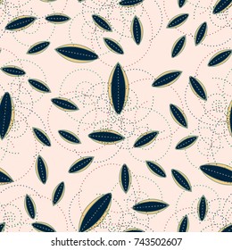 Autumn colored seamless pattern with leaves for texture or background.