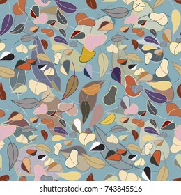 Autumn colored seamless pattern with leaves for texture or background.