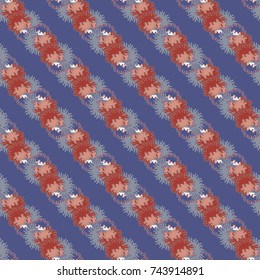Autumn colored seamless pattern with leaves for texture or background.