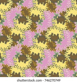 Autumn colored seamless pattern with leaves for texture or background.