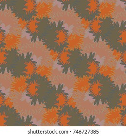 Autumn colored seamless pattern with leaves for texture or background.