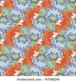 Autumn colored seamless pattern with leaves for texture or background.