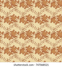 Autumn colored seamless pattern with leaves for texture or background.