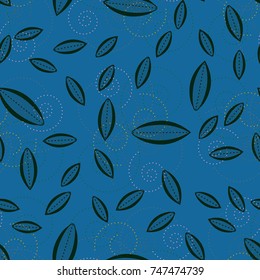 Autumn colored seamless pattern with leaves for texture or background.