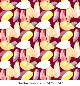 Autumn colored seamless pattern with leaves for texture or background.