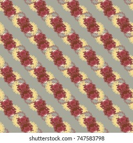 Autumn colored seamless pattern with leaves for texture or background.