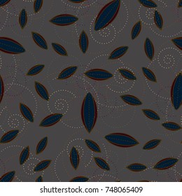 Autumn colored seamless pattern with leaves for texture or background.