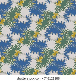 Autumn colored seamless pattern with leaves for texture or background.
