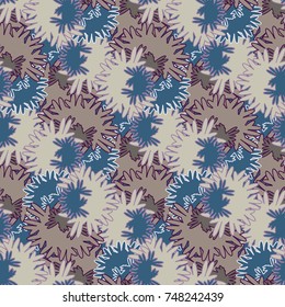 Autumn colored seamless pattern with leaves for texture or background.