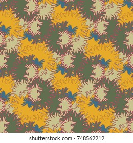Autumn colored seamless pattern with leaves for texture or background.