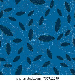 Autumn colored seamless pattern with leaves for texture or background.