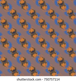 Autumn colored seamless pattern with leaves for texture or background.