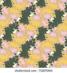 Autumn colored seamless pattern with leaves for texture or background.