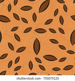 Autumn colored seamless pattern with leaves for texture or background.