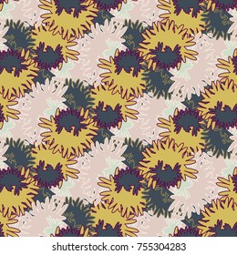 Autumn colored seamless pattern with leaves for texture or background.