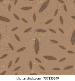 Autumn colored seamless pattern with leaves for texture or background.