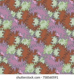 Autumn colored seamless pattern with leaves for texture or background.