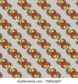 Autumn colored seamless pattern with leaves for texture or background.