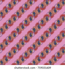Autumn colored seamless pattern with leaves for texture or background.