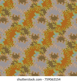 Autumn colored seamless pattern with leaves for texture or background.