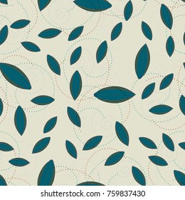 Autumn colored seamless pattern with leaves for texture or background.