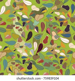 Autumn colored seamless pattern with leaves for texture or background.