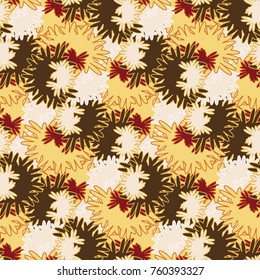 Autumn colored seamless pattern with leaves for texture or background.