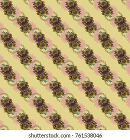 Autumn colored seamless pattern with leaves for texture or background.