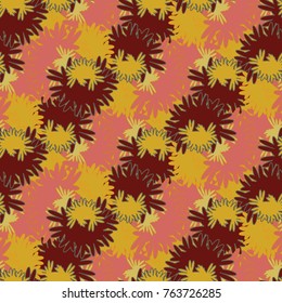 Autumn colored seamless pattern with leaves for texture or background.