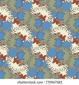 Autumn colored seamless pattern with leaves for texture or background.