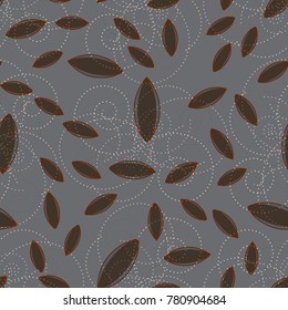 Autumn colored seamless pattern with leaves for texture or background.
