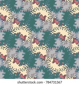 Autumn colored seamless pattern with leaves for texture or background.