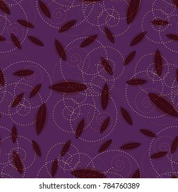 Autumn colored seamless pattern with leaves for texture or background.
