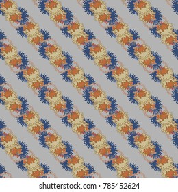 Autumn colored seamless pattern with leaves for texture or background.