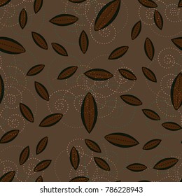 Autumn colored seamless pattern with leaves for texture or background.