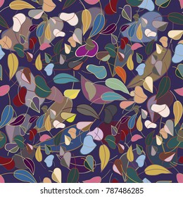 Autumn colored seamless pattern with leaves for texture or background.
