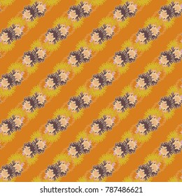 Autumn colored seamless pattern with leaves for texture or background.