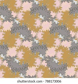 Autumn colored seamless pattern with leaves for texture or background.