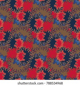 Autumn colored seamless pattern with leaves for texture or background.