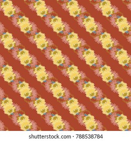 Autumn colored seamless pattern with leaves for texture or background.