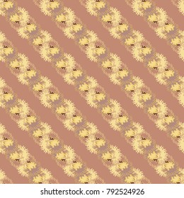 Autumn colored seamless pattern with leaves for texture or background.