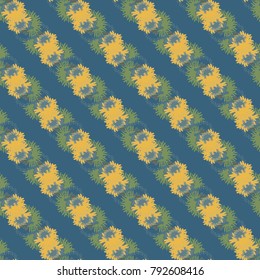 Autumn colored seamless pattern with leaves for texture or background.