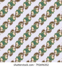 Autumn colored seamless pattern with leaves for texture or background.