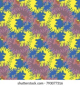 Autumn colored seamless pattern with leaves for texture or background.