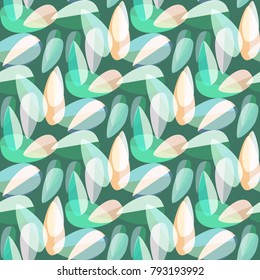Autumn colored seamless pattern with leaves for texture or background.