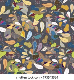Autumn colored seamless pattern with leaves for texture or background.