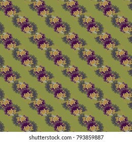 Autumn colored seamless pattern with leaves for texture or background.