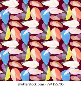 Autumn colored seamless pattern with leaves for texture or background.