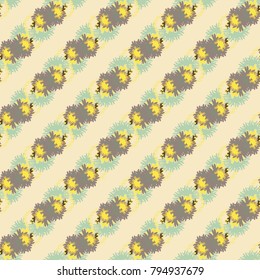 Autumn colored seamless pattern with leaves for texture or background.