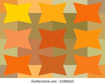 autumn colored squares and abstract stars vector
